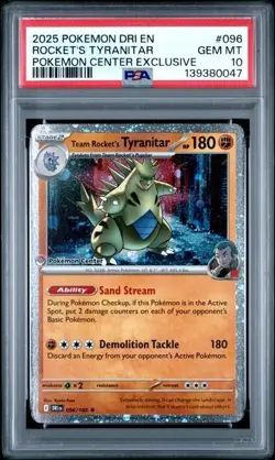 Team Rocket's Tyranitar (Pokemon Center Exclusive) Destined Rivals #096 PSA 10 - Image 1