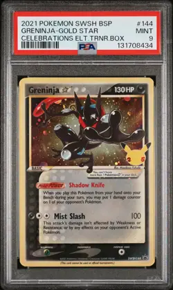 Greninja PSA 9 2021 Pokemon Celebrations Gold Star Black Star Promo SWSH144 - Image 1