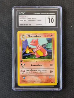 Pokemon 1st Edition Charmeleon Base Set CGC 10 Italian - Image 1