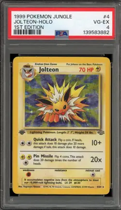 Pokemon Jolteon Jungle 1st Edition Holo Rare #4 PSA 4 - Image 1