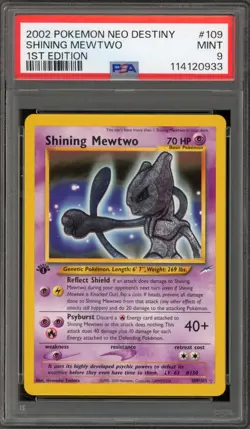Pokemon Shining Mewtwo Neo Destiny 1st Edition Holo Secret Rare #109 PSA 9 Mint - Image 1
