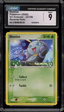 Pokemon Illumise EX Emerald Reverse Holo #32 CGC 9 Mint - Image 1