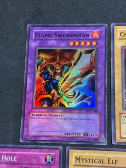 Yugioh Flame Swordsman Celtic Mystical 5X LOB Super Rare Original 02-03 Unl NM - Image 2