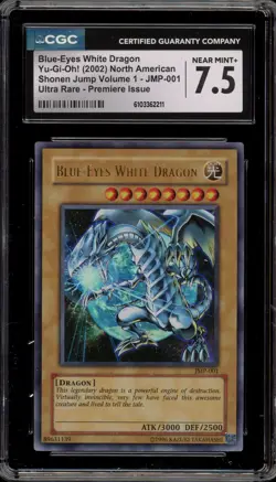 Yu-Gi-Oh! Blue-Eyes White Dragon Shonen Jump Ultra Rare JMP-001 CGC 7.5 - Image 1