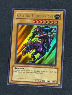 Yugioh Gaia the Fierce Knight LOB-006 Ultra Rare Original 02-03 Unlimited NM - Image 1