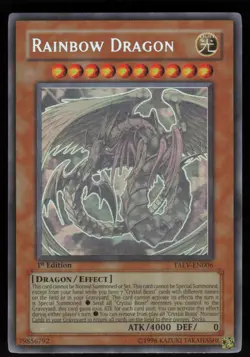 Rainbow Dragon Ghost Rare TAEV-EN006 1st Edition Yu-Gi-Oh LP1 - Image 1