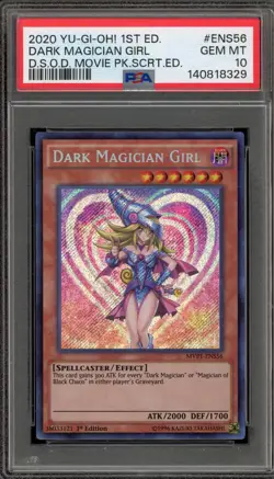 Yu-Gi-Oh! Dark Magician Girl Movie Pk. 1st Edition Secret Rare MVP1-ENS56 PSA 10 - Image 1