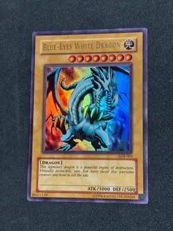 Yugioh Blue-Eyes White Dragon LOB-001 Ultra Rare Original 02-03 Unlimited NM+ - Image 1