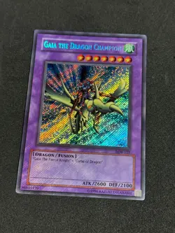 Yugioh Gaia The Dragon Champion LOB-125 Secret Rare Bleed Original 2002 NM - Image 1