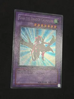 Yugioh Gaia The Dragon Champion LOB-125 Secret Rare Bleed Original 2002 NM - Image 2
