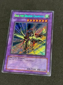 Yugioh Gaia The Dragon Champion LOB-125 Secret Rare Bleed Original 2002 NM - Image 3