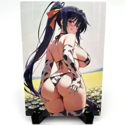 High School DxD Akeno Himejima Sexy Anime Waifu Cow Girl Goddess Story Art Card - Image 1