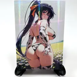 High School DxD Akeno Himejima Sexy Anime Waifu Cow Girl Goddess Story Art Card - Image 2