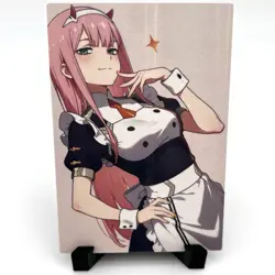 Darling in the Franxx Zero Two Sexy Anime Waifu Maid Girl Goddess Story Art Card - Image 1