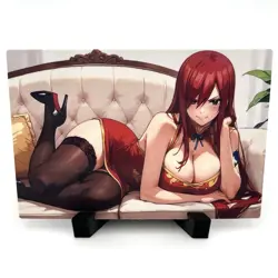 Fairy Tail Erza Scarlet Sexy Anime Waifu Girl Doujin Lewd Goddess Story Art Card - Image 1