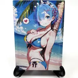 Re:Zero Rem Sexy Hot Bikini Anime Waifu Girl Doujin Lewd Goddess Story Art Card - Image 2