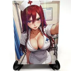 Fairy Tail Erza Scarlet Sexy Hot Anime Waifu Nurse Girl Goddess Story Art Card - Image 1