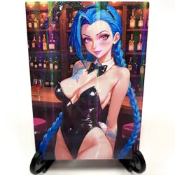 League of Legends Jinx Sexy Anime Waifu Girl Doujin Lewd Goddess Story Art Card - Image 1