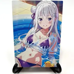 Re:Zero Emilia Sexy Bikini Anime Waifu Girl Lewd Doujin Goddess Story Art Card - Image 2