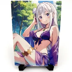 Re:Zero Emilia Sexy Hot Anime Waifu Girl Lewd Doujin Goddess Story Holo Art Card - Image 1