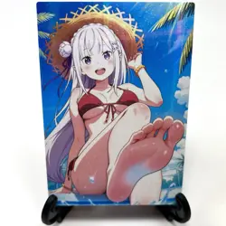 Re:Zero Emilia Sexy Bikini Anime Waifu Girl Doujin Lewd Goddess Story Art Card - Image 2
