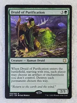 MTG Druid of Purification #39 Adventures in the Forgotten Realms Card Rare NM - Image 2