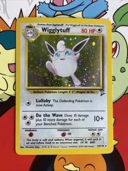 Pokemon Card Wigglytuff Base Set 2 19/130 Holo Pokemon Vintage WOTC LP Swirl - Image 1