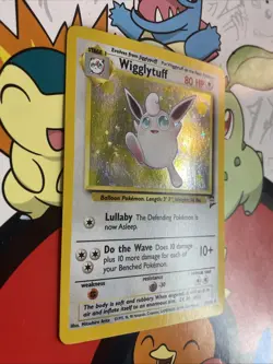 Pokemon Card Wigglytuff Base Set 2 19/130 Holo Pokemon Vintage WOTC LP Swirl - Image 2