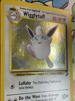 Pokemon Card Wigglytuff Base Set 2 19/130 Holo Pokemon Vintage WOTC LP Swirl - Image 3
