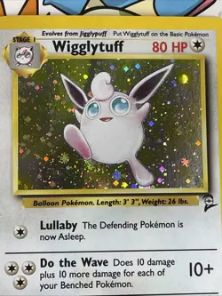 Pokemon Card Wigglytuff Base Set 2 19/130 Holo Pokemon Vintage WOTC LP Swirl - Image 4