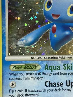 Pokemon Card - Manaphy Majestic Dawn 8/100 Holo Rare LP Swirl - Image 3