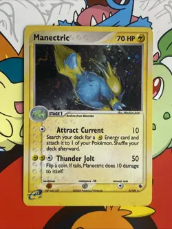 Pokemon Card - Manectric Ruby and Sapphire 9/109 Holo Rare LP Swirl - Image 1