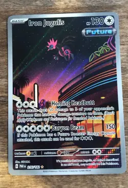 Pokemon TCG Paradox Rift Iron Jugulis Card Illustration Rare - Image 1