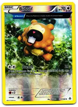 Bidoof 117/160 - Primal Clash Uncommon Pokemon TCG - MP Card - Image 1