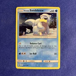 Alolan Sandshrew 19a/145 Cosmos Holo Pokemon Card Guardians Rising 2017 - NM - Image 1
