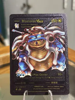 Pokemon Blastoise Vmax Black Foil Holo Textured Fan Art Card Nintendo Pokemon - Image 1