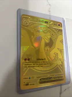 Pokemon Gold Hyper Rare Mega Charizard X EX Card 130/094 Phantasmal Flames Set - Image 3