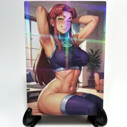 Teen Titans Starfire Sexy Anime Waifu Girl Lewd Goddess Story ACG Holo Art Card - Image 1