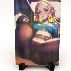 Princess Zelda Sexy Anime Waifu Girl Lewd Goddess Story ACG Holographic Art Card - Image 3