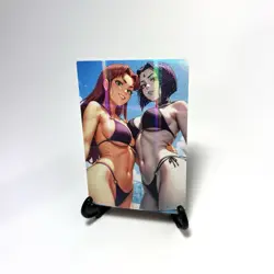 Teen Titans Starfire Raven Sexy Anime Waifu Girl Lewd Goddess Story ACG Art Card - Image 2