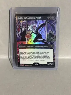 MTG Black Cat, Cunning Thief (Borderless) Marvel's Spider-Man Foil - Image 1