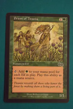 Priest of Titania - MTG- Urza’s Saga - Lightly Played - Magic The Gathering - Image 1