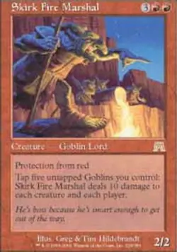 Heavy Play, English MTG Regular Skirk Fire Marshal Onslaught Magic the Gathering - Image 1