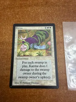 Magic the Gathering MTG Beta Karma Card NM - Image 1