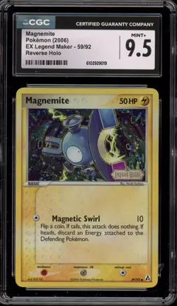Pokemon Magnemite EX Legend Maker Reverse Holo #59 CGC 9.5 - Image 1