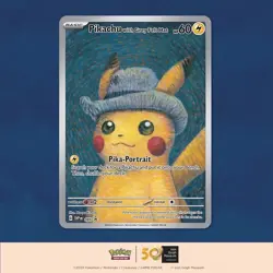 Pikachu With Grey Felt Hat 085 Promo Card Pokemon Van Gogh Museum IN HAND SEALED - Image 2