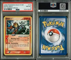 2005 POKEMON EX UNSEEN FORCES GOLD STAR #113 ENTEI-HOLO PSA 8 - Image 2