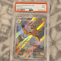 The Pokemon Company Pokemon TCG 2023 Raichu Illustration Rare Holo PSA 9 211/193 - Image 1