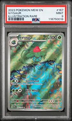 2023 POKEMON MEW EN-151 ILLUSTRATION RARE #167 IVYSAUR PSA 9 - Image 1