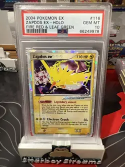 2004 Pokemon EX Fire Red Leaf Green #116 Zapdos EX-Holo PSA 10 Gem MT - Image 1